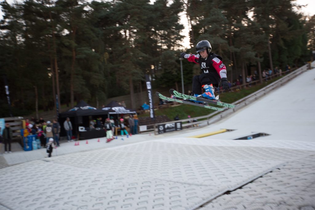 Childrens freestyle skiing at Snowtrax in Dorset